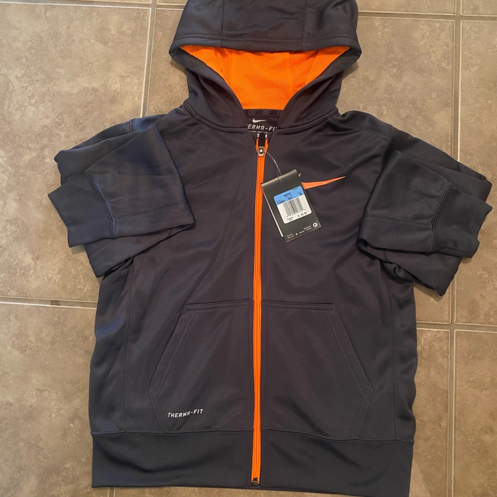 Nike Kids’ Black and Orange Hoodie